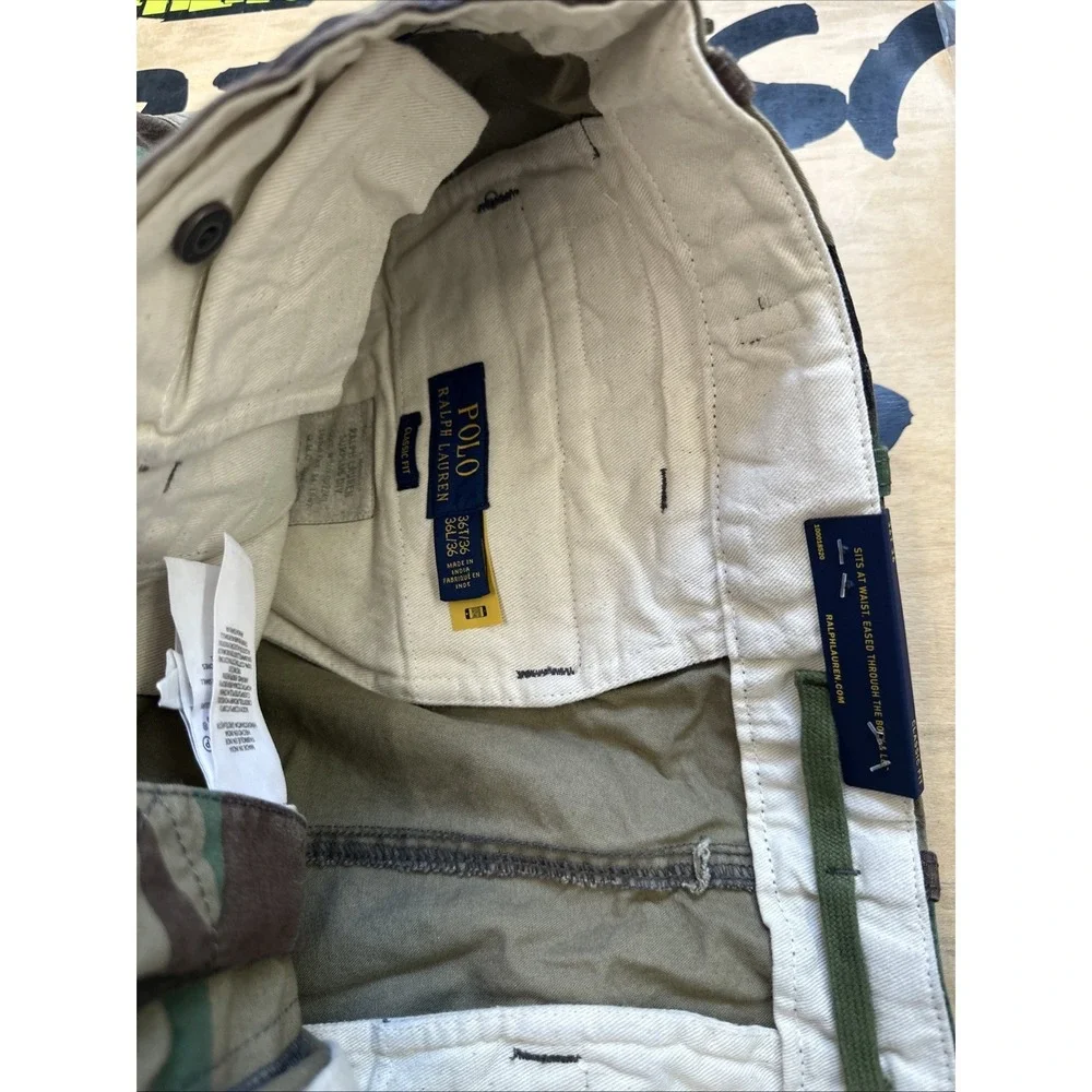 Polo Ralph Lauren B&T Military Army Camo Cargo Field Pants Paratrooper 38T‎ X 36